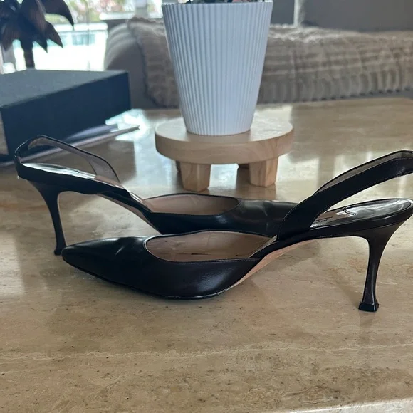 Manolo Blahnik Brown Pointed Toe Heels - Picture 3 of 5